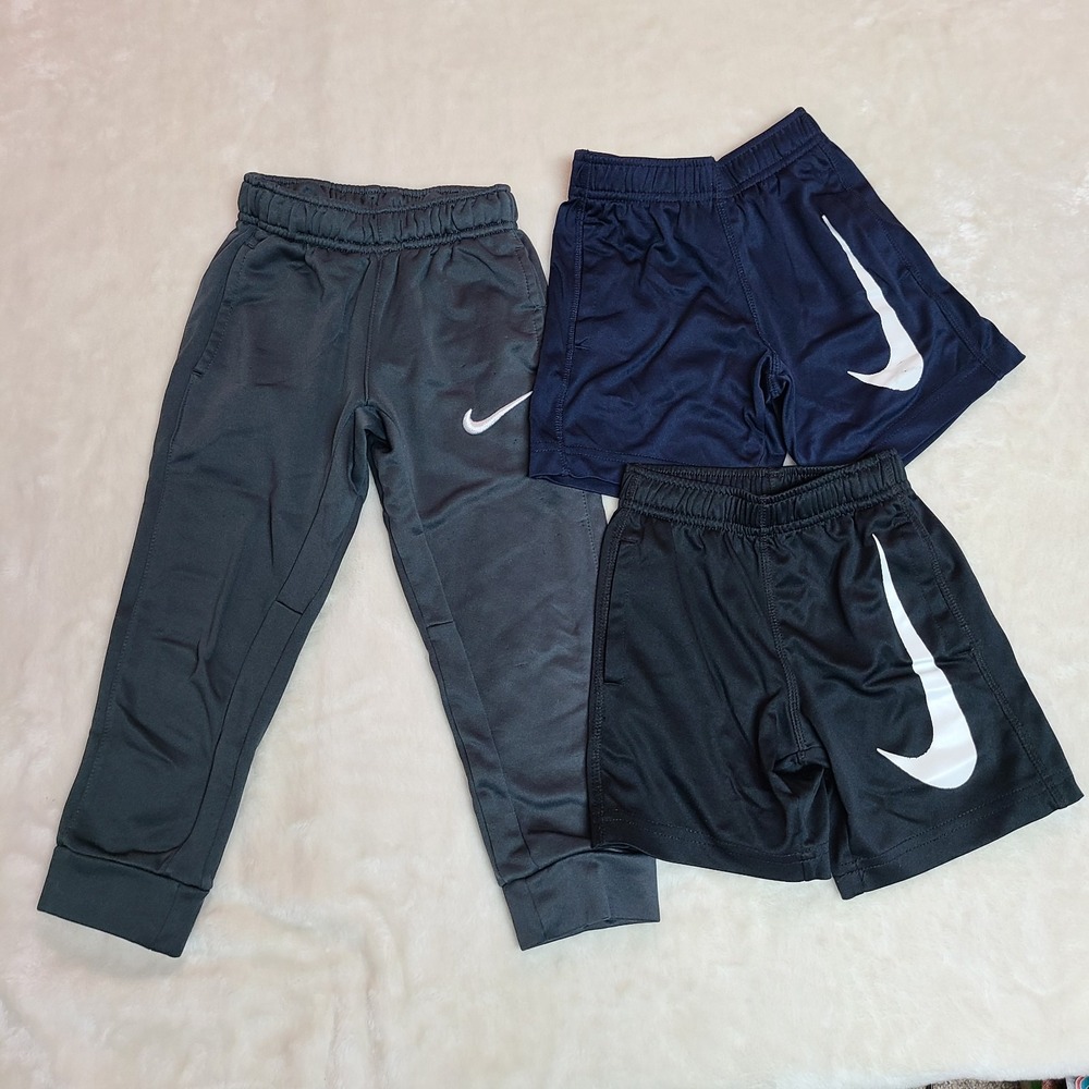 Nike Youth Boys Athletic Swoosh Shorts Sweatpants, Size 4 xs 4T 5s Lot of 3